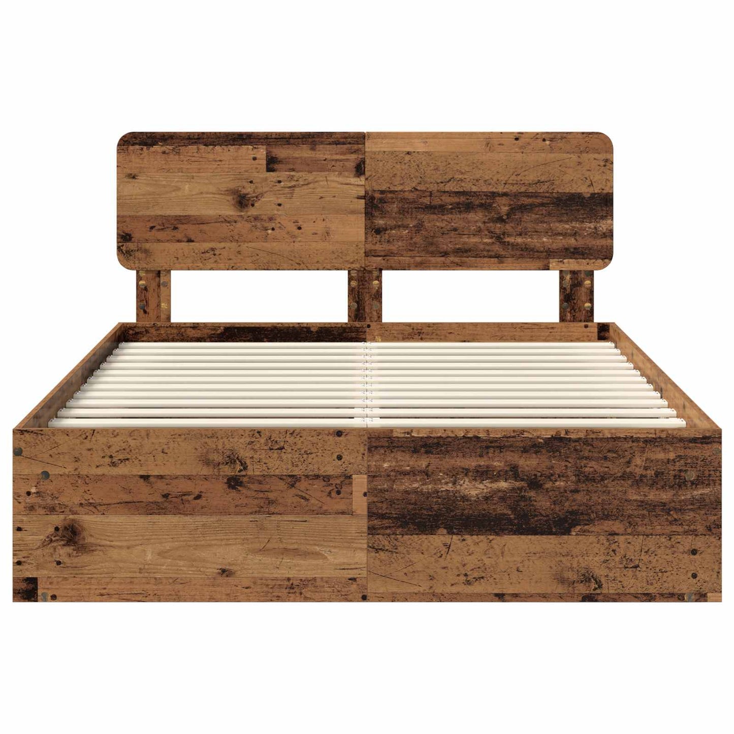 Bed Frame with Headboard Old Wood 140 x 200 cm Solid Pine Wood