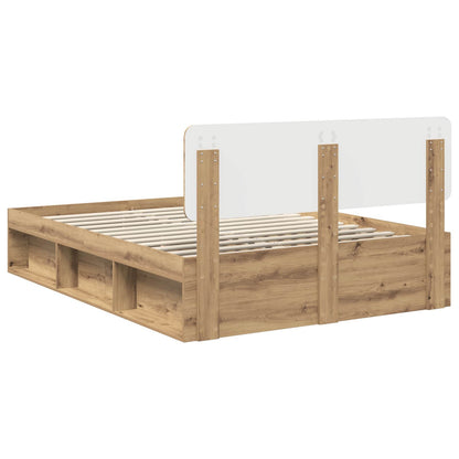 Bed Frame Artisian Oak 140 x 200 cm Solid Pine Wood