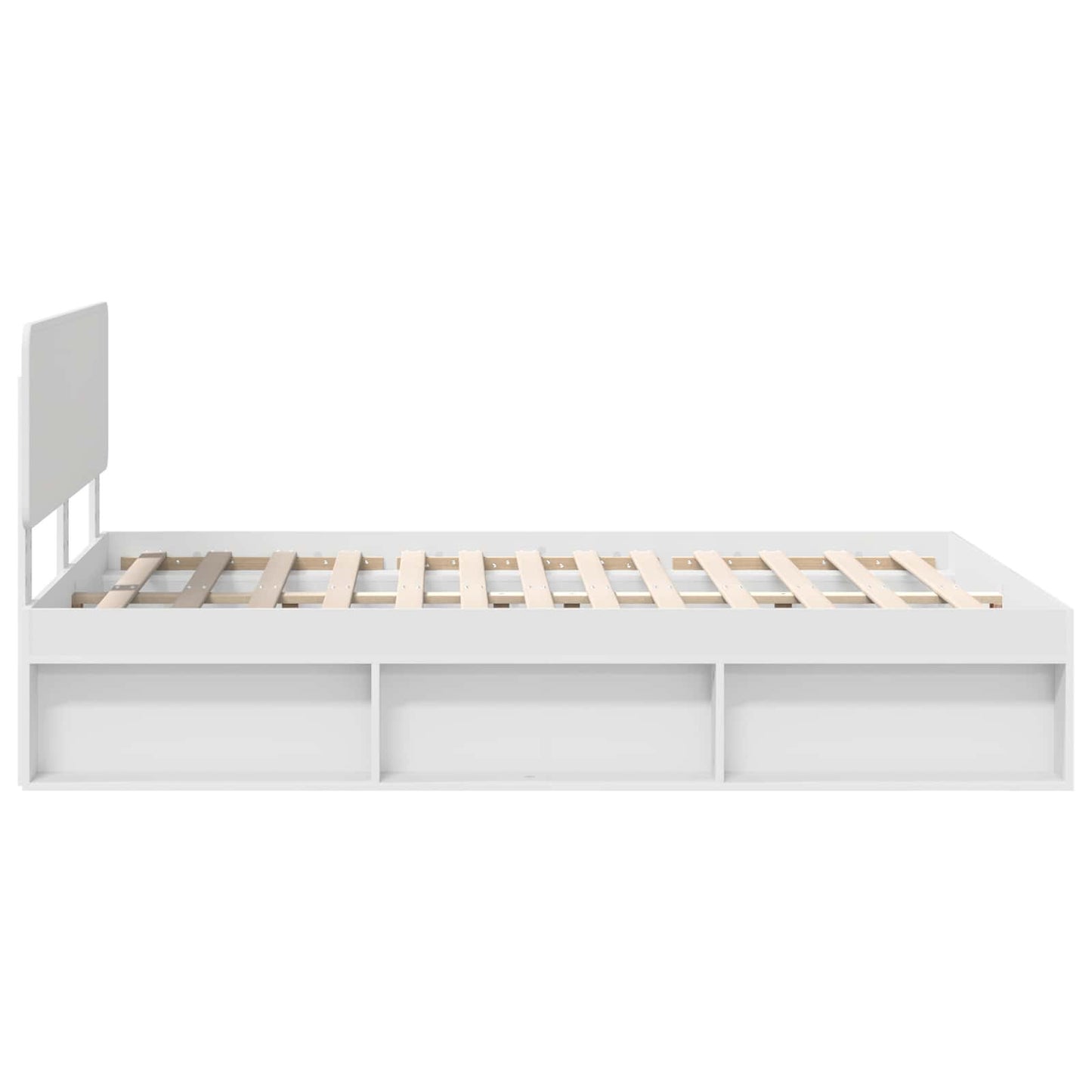 Bed Frame with Headboard White 140 x 190 cm Solid Pine Wood