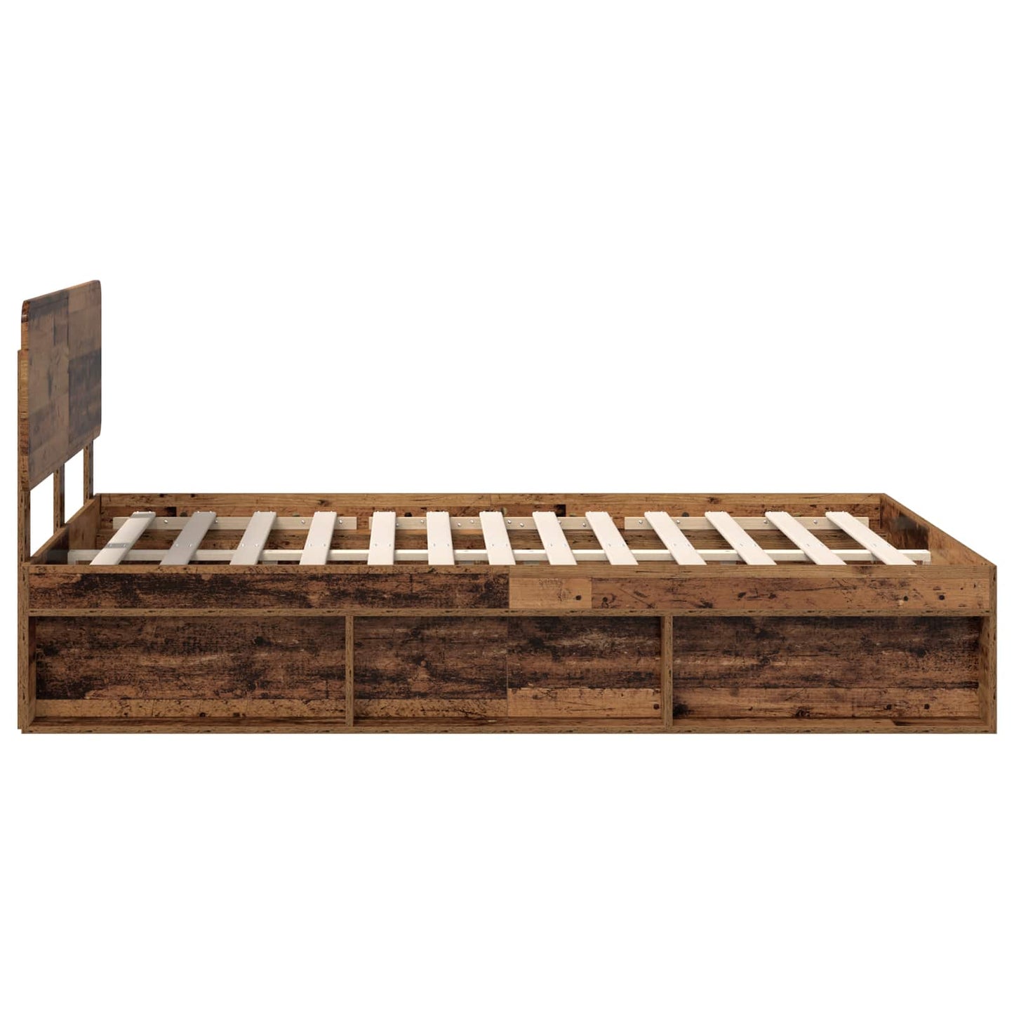 Bed Frame with Headboard Old Wood 140 x 190 cm Solid Pine Wood