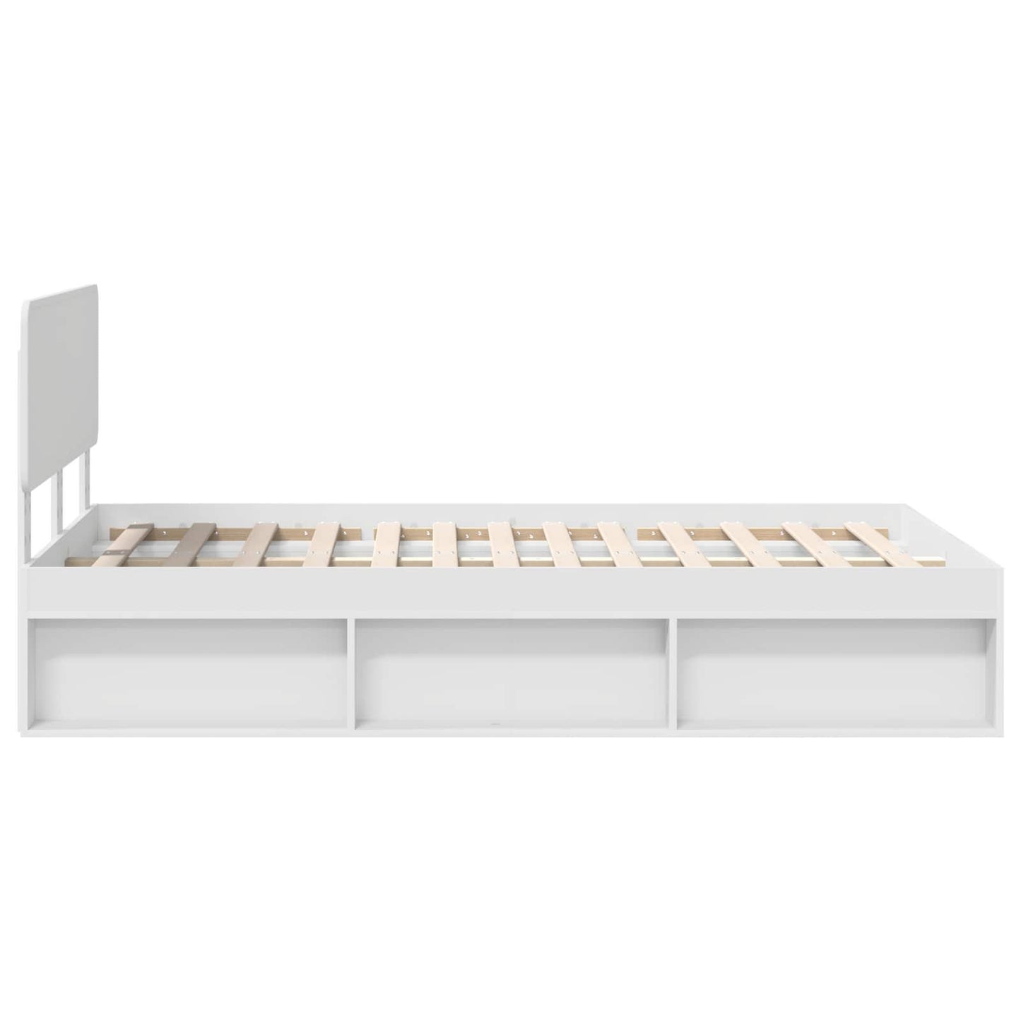 Bed Frame with Headboard White 135 x 190 cm Solid Pine Wood