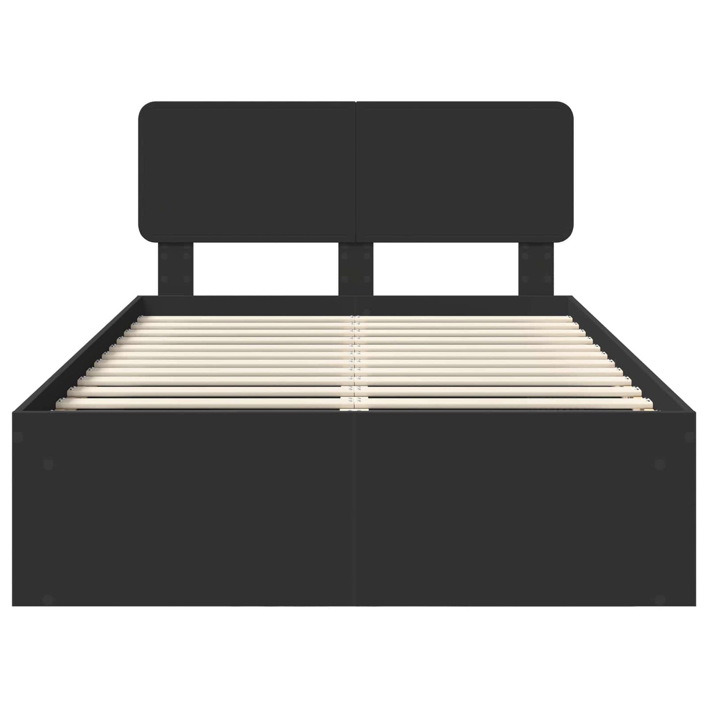 Bed Frame with Headboard Black 135 x 190 cm Solid Pine Wood