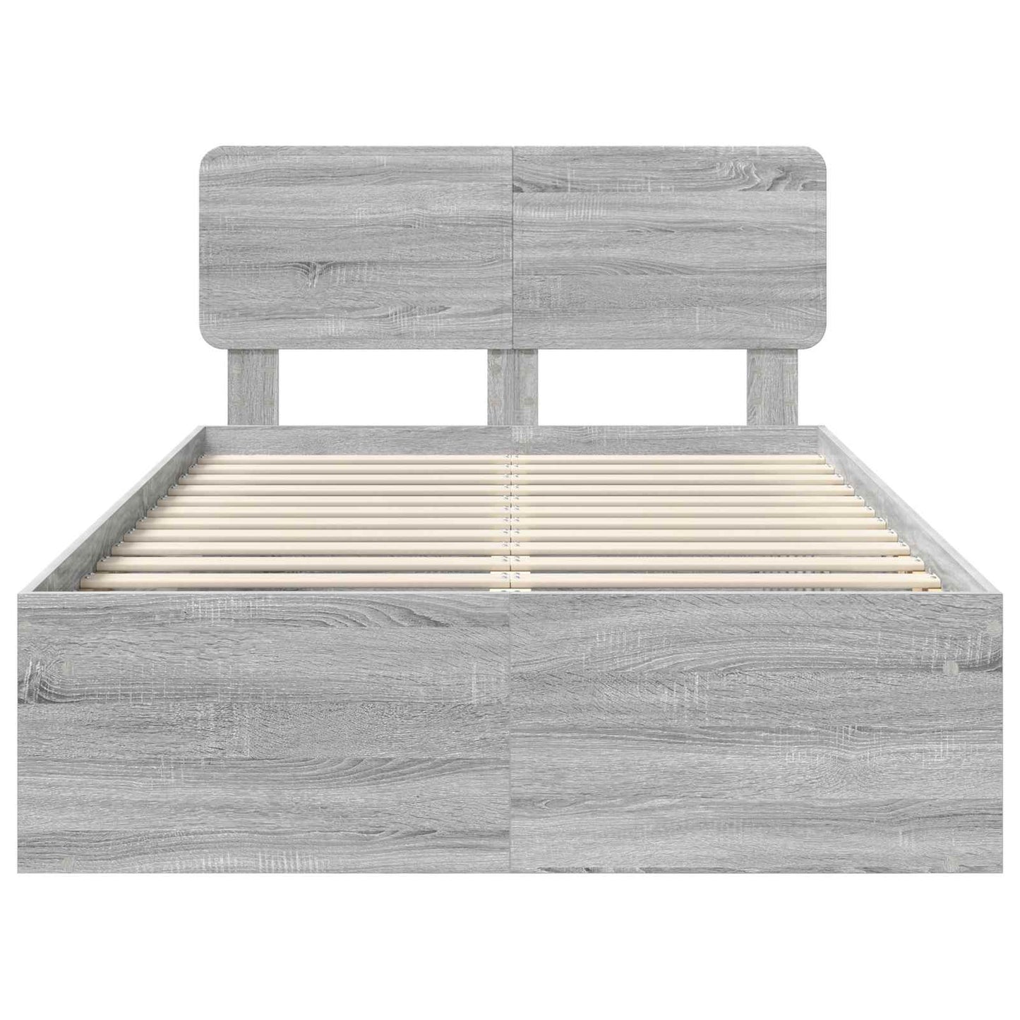 Bed Frame Grey Sonoma 135 x 190 cm Solid Pine Wood