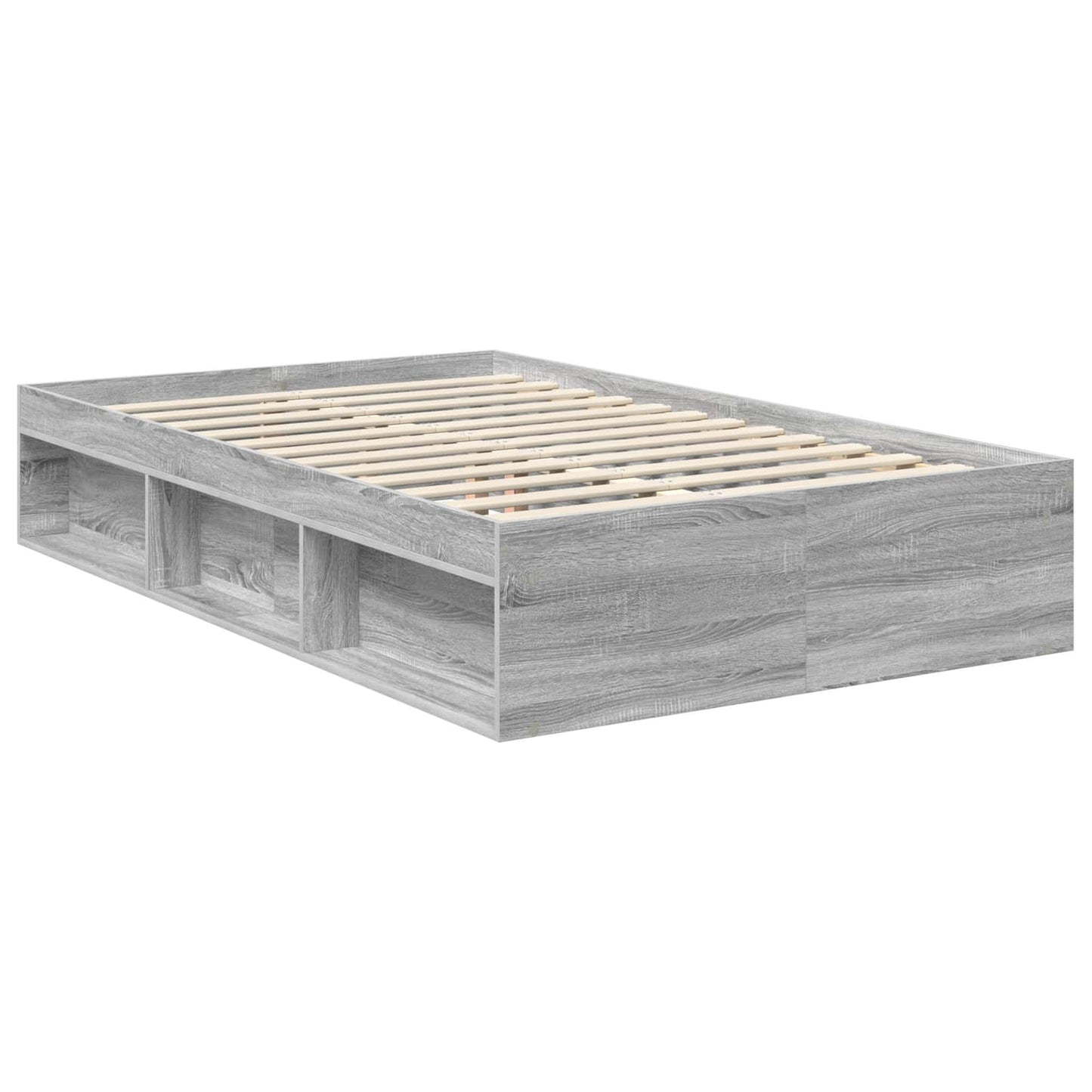 Bed Frame Grey Sonoma 120 x 200 cm Solid Pine Wood