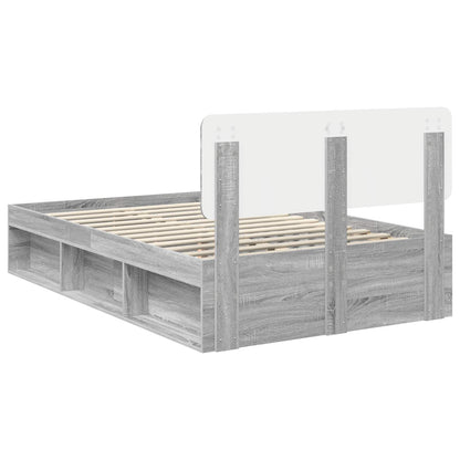 Bed Frame Grey Sonoma 120 x 200 cm Solid Pine Wood