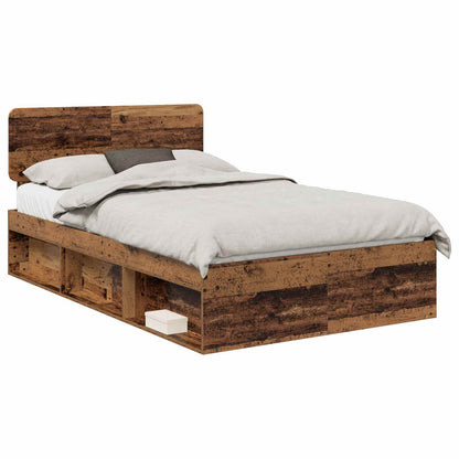 Bed Frame with Headboard Old Wood 120 x 200 cm Solid Pine Wood