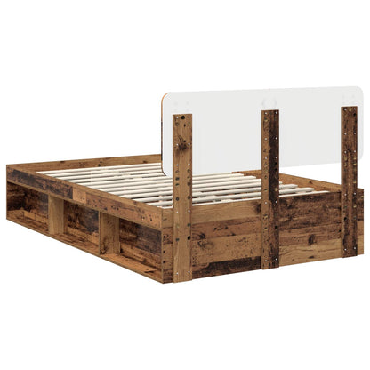 Bed Frame with Headboard Old Wood 120 x 200 cm Solid Pine Wood