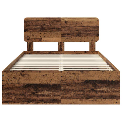 Bed Frame with Headboard Old Wood 120 x 200 cm Solid Pine Wood