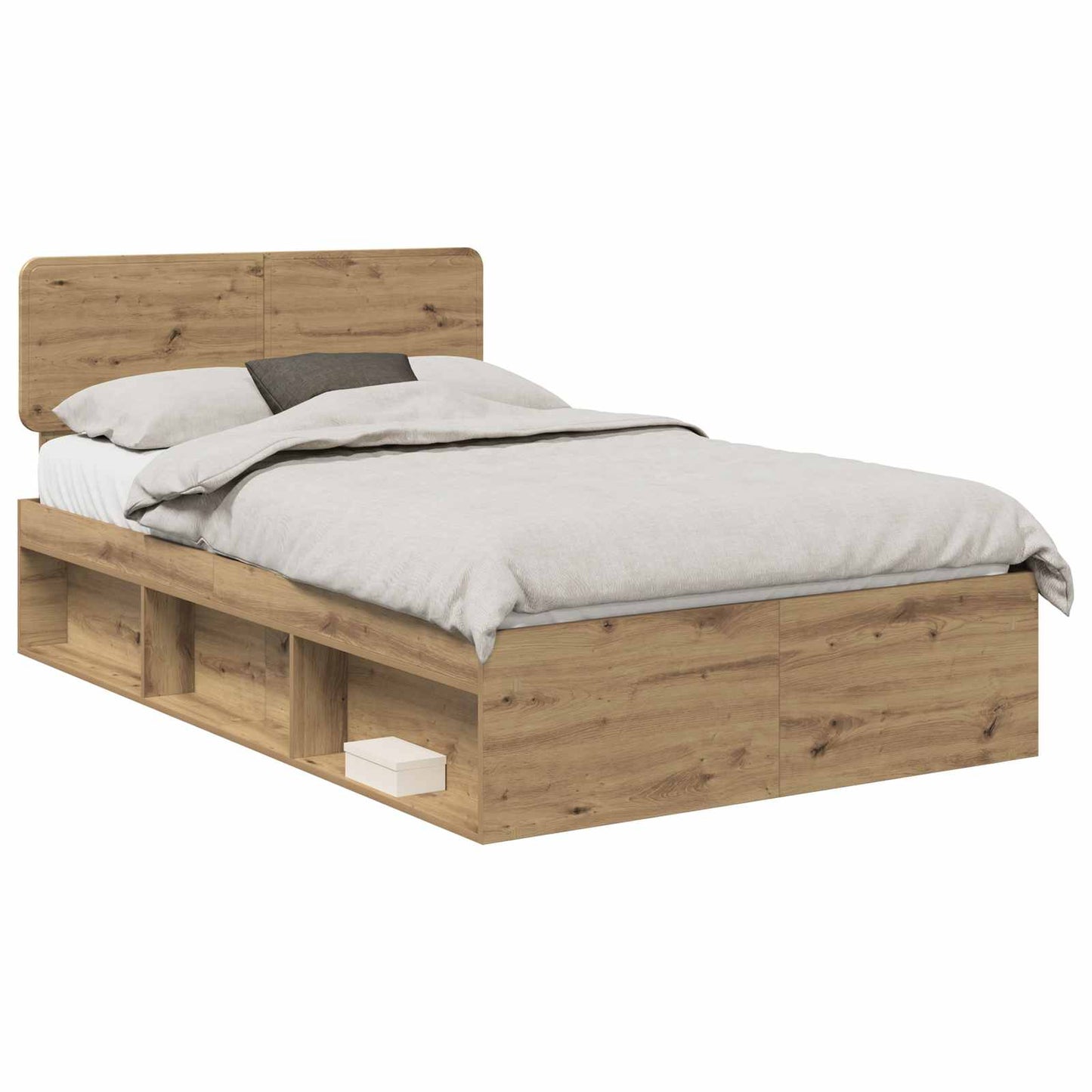 Bed Frame Artisian Oak 120 x 200 cm Solid Pine Wood