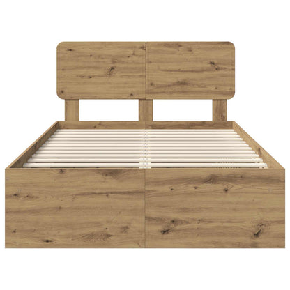 Bed Frame Artisian Oak 120 x 200 cm Solid Pine Wood