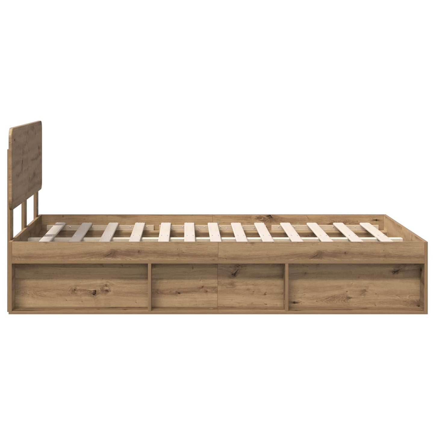 Bed Frame Artisian Oak 120 x 200 cm Solid Pine Wood