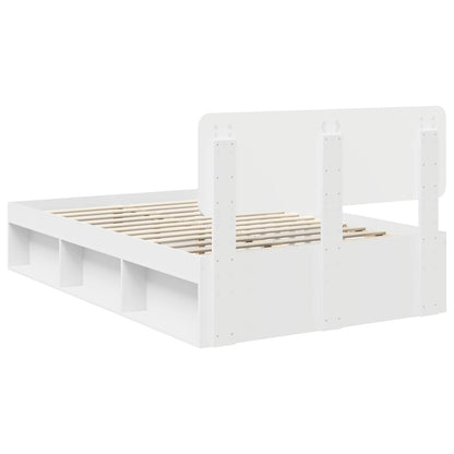Bed Frame with Headboard White 120 x 190 cm Solid Pine Wood