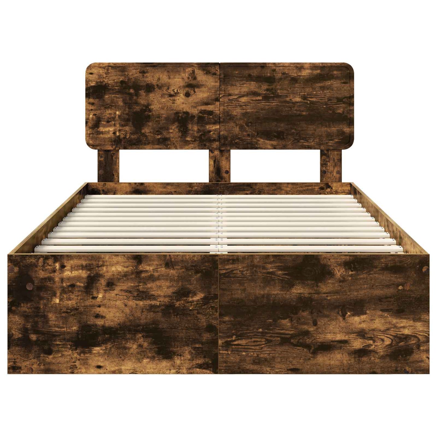 Bed Frame Smoked Oak 120 x 190 cm Solid Pine Wood