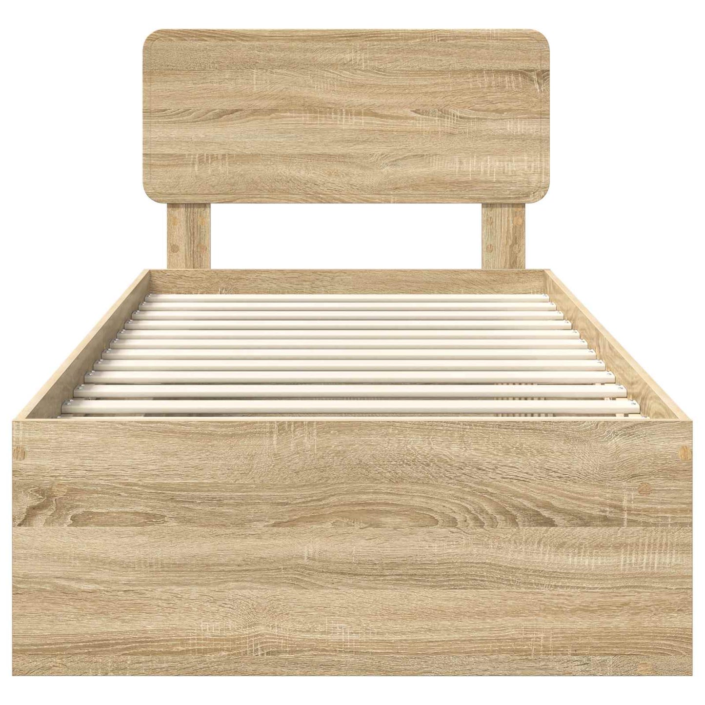 Bed Frame with Headboard Sonoma 100 x 200 cm Solid Pine Wood