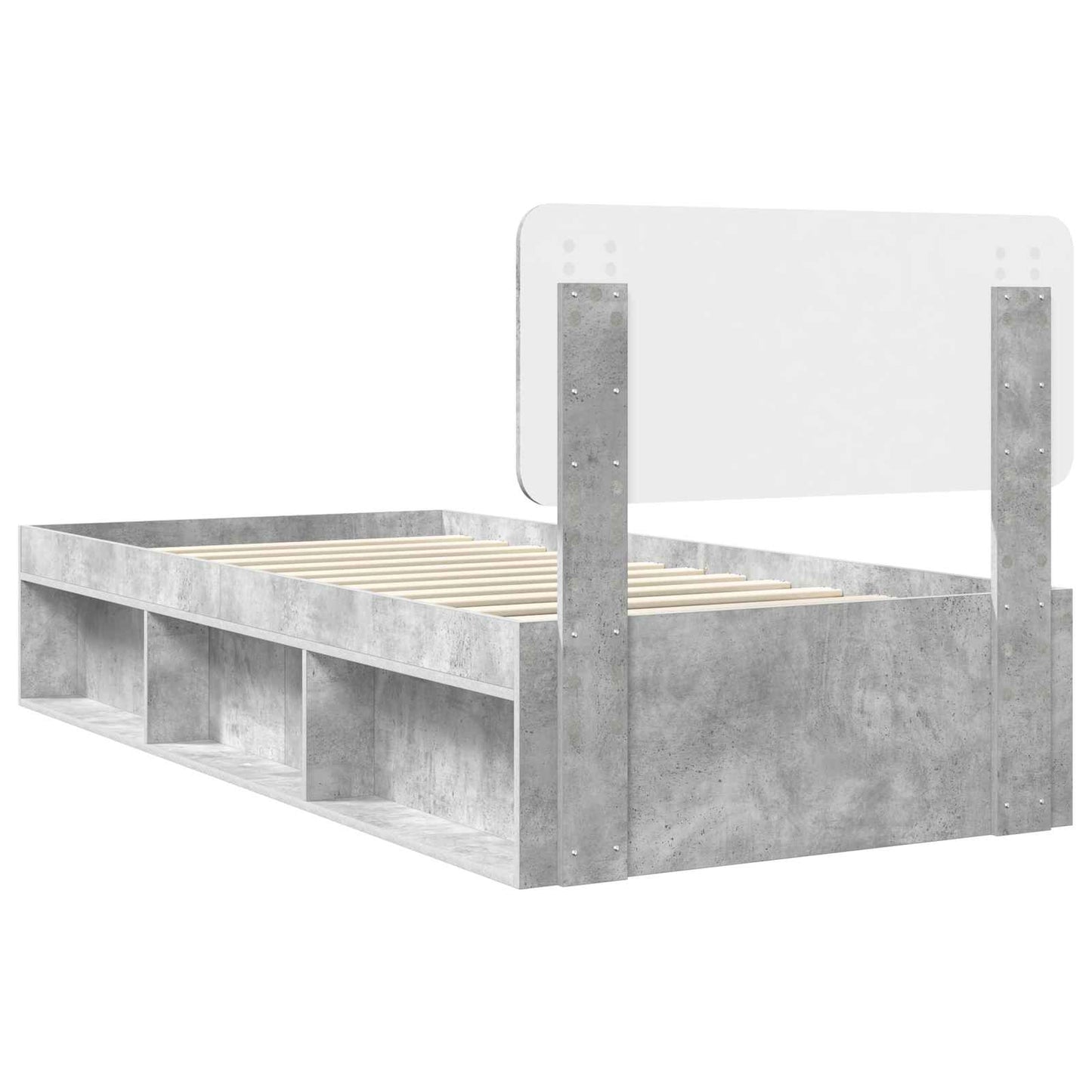 Bed Frame Concerte Grey 100 x 200 cm Solid Pine Wood