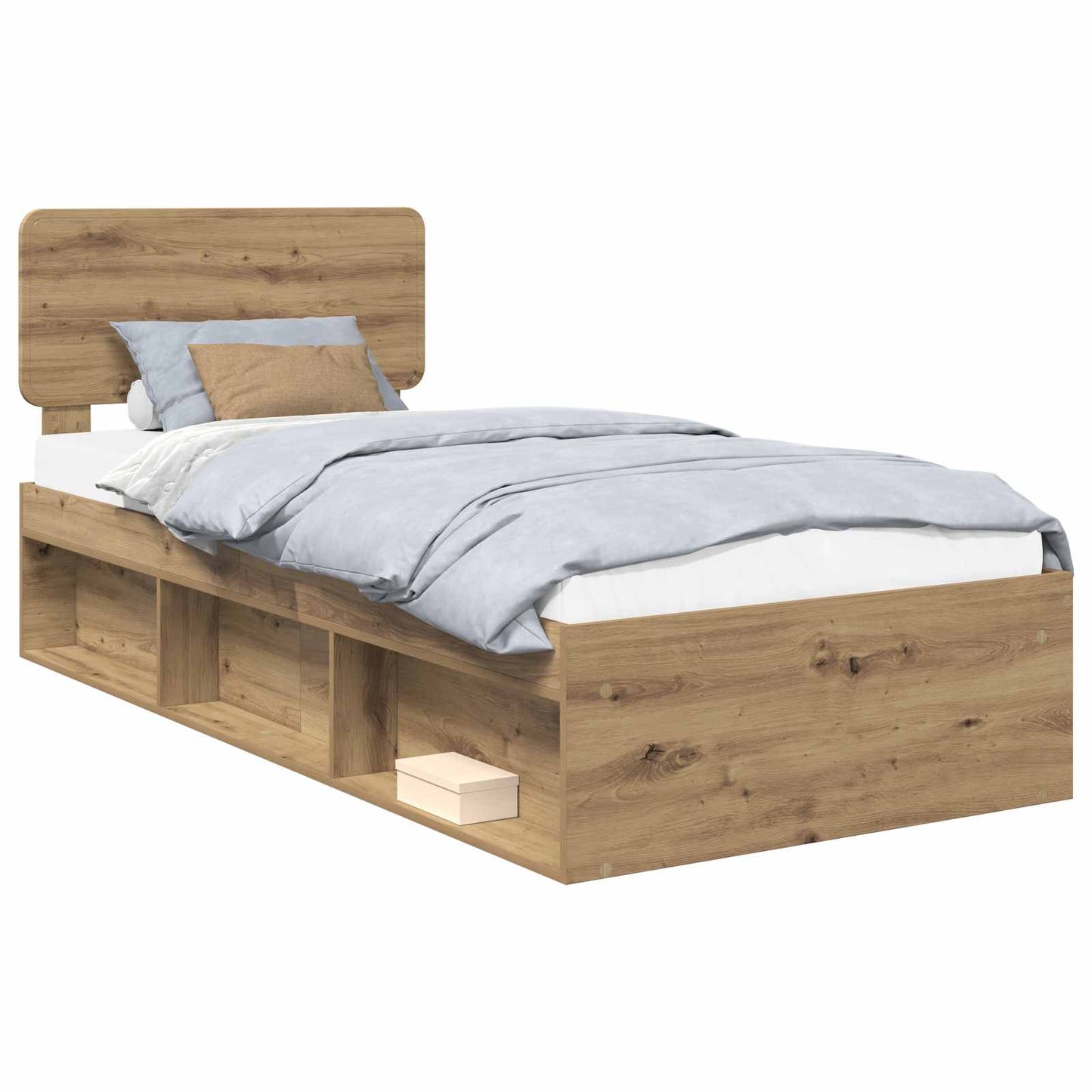 Bed Frame Artisian Oak 100 x 200 cm Solid Pine Wood