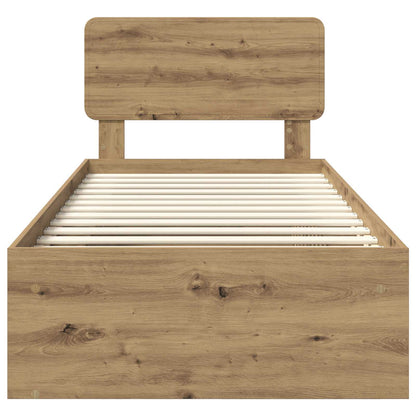 Bed Frame Artisian Oak 100 x 200 cm Solid Pine Wood