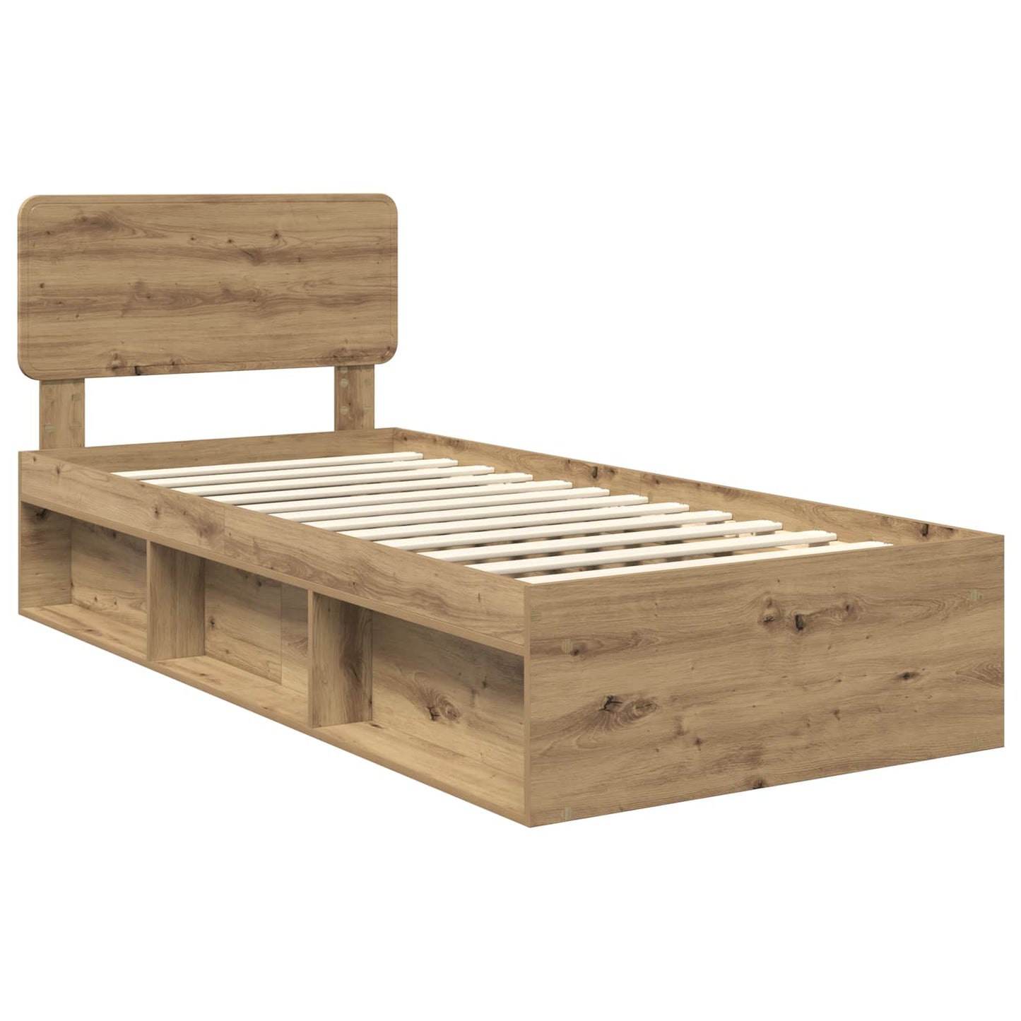 Bed Frame Artisian Oak 90 x 200 cm Solid Pine Wood