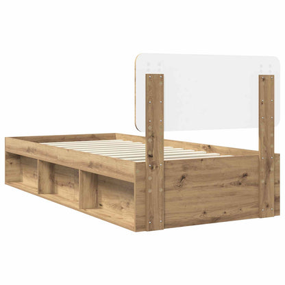 Bed Frame Artisian Oak 90 x 200 cm Solid Pine Wood
