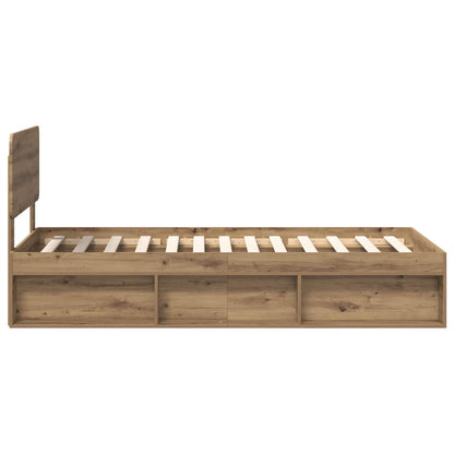 Bed Frame Artisian Oak 90 x 200 cm Solid Pine Wood