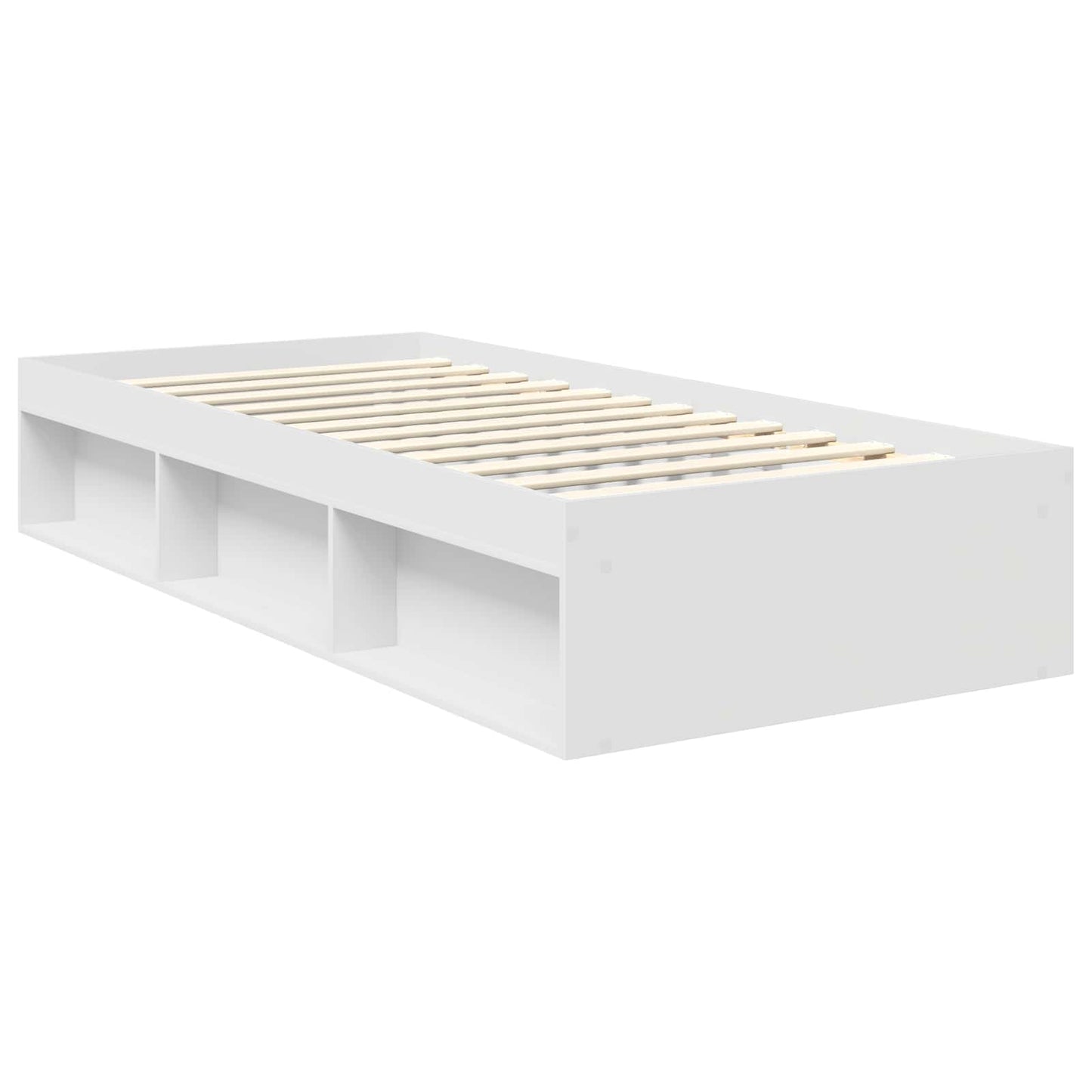 Bed Frame with Headboard White 90 x 190 cm Solid Pine Wood