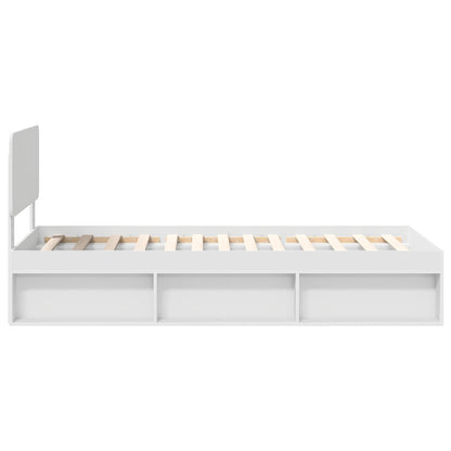 Bed Frame with Headboard White 90 x 190 cm Solid Pine Wood