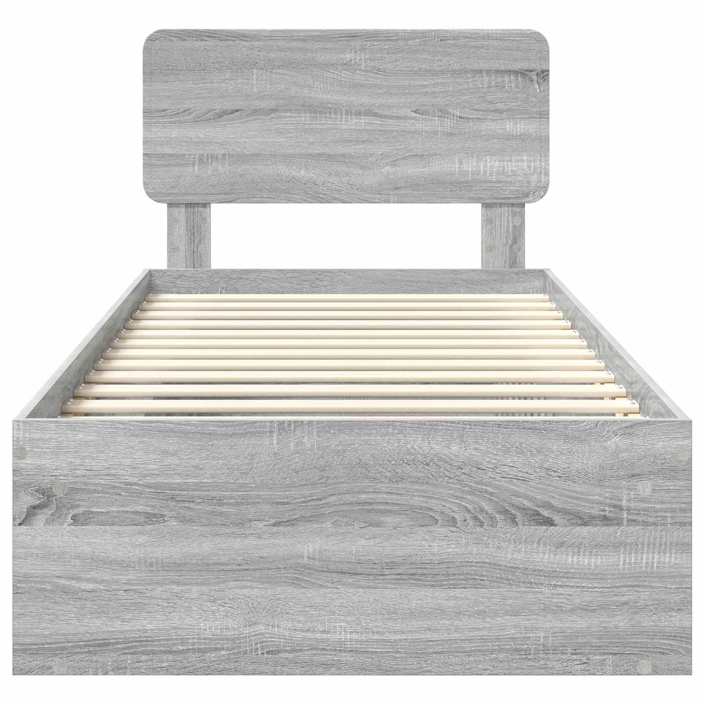 Bed Frame Grey Sonoma 90 x 190 cm Solid Pine Wood