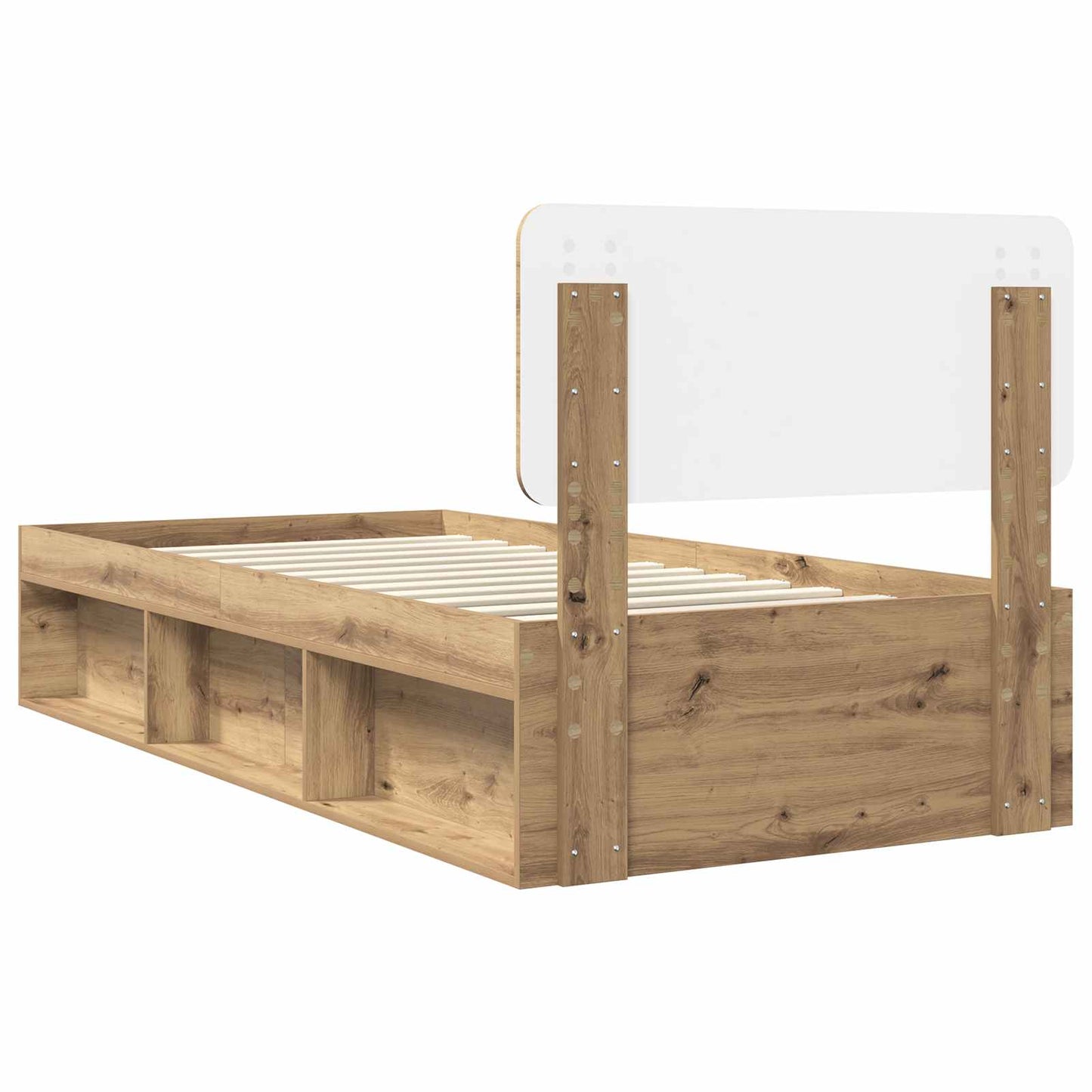 Bed Frame Artisian Oak 90 x 190 cm Solid Pine Wood