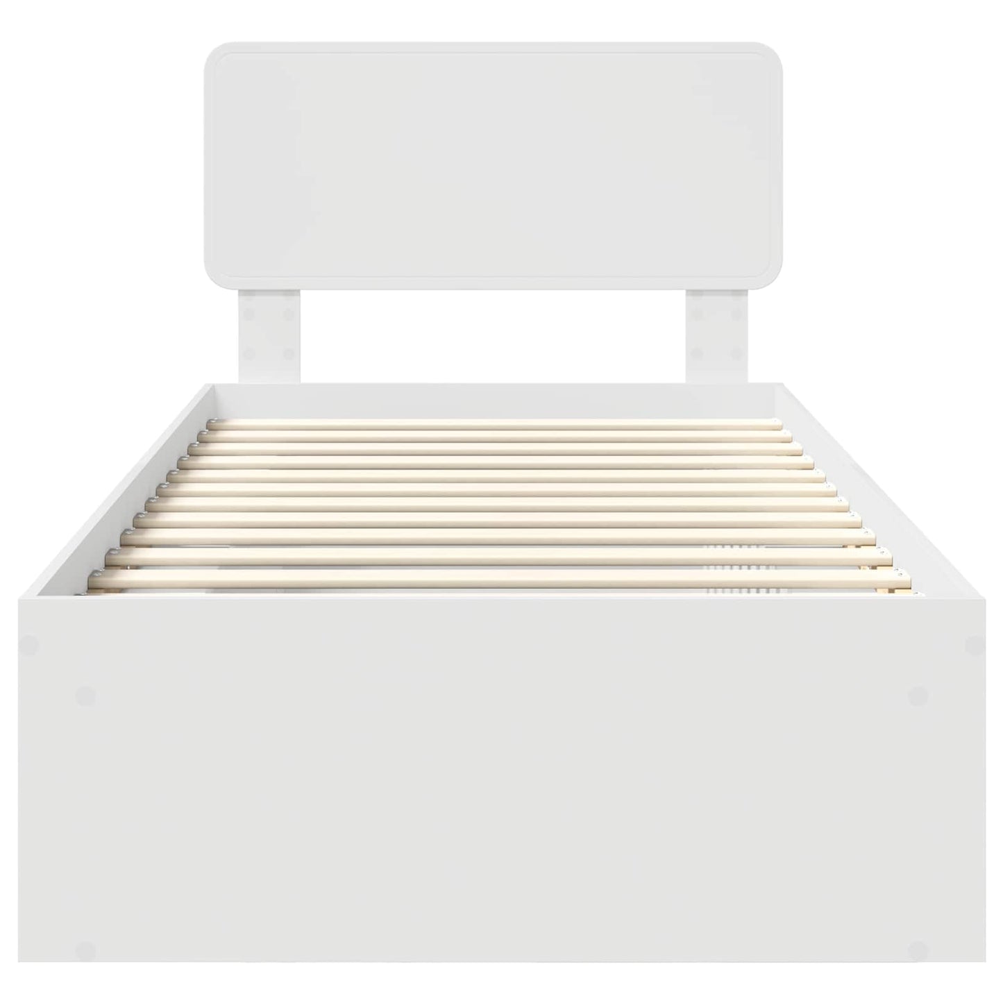 Bed Frame with Headboard White 75 x 190 cm Solid Pine Wood