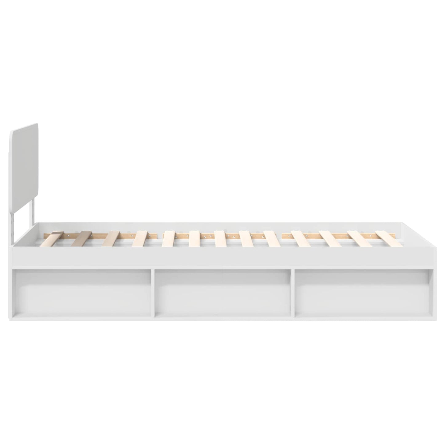 Bed Frame with Headboard White 75 x 190 cm Solid Pine Wood