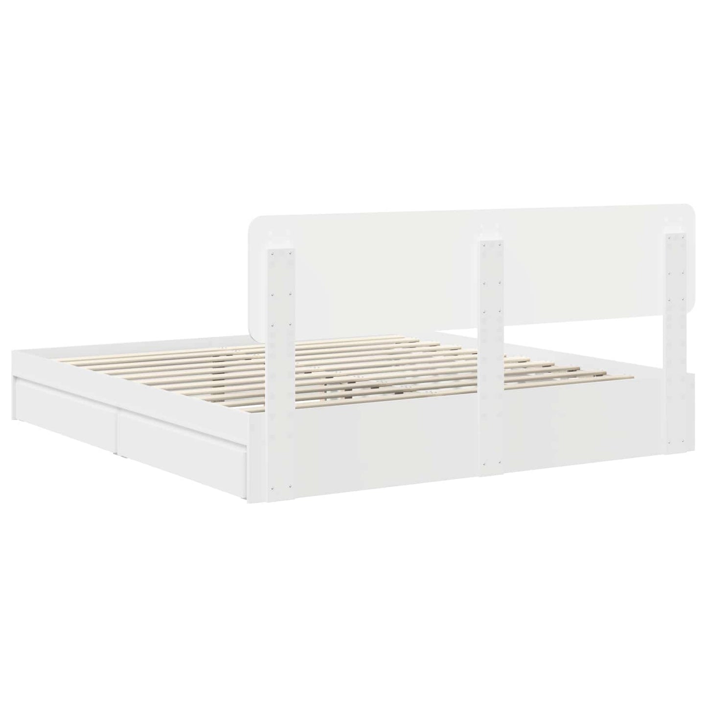 Storage Bed with Headboard White 180 x 200 cm Engineered Wood