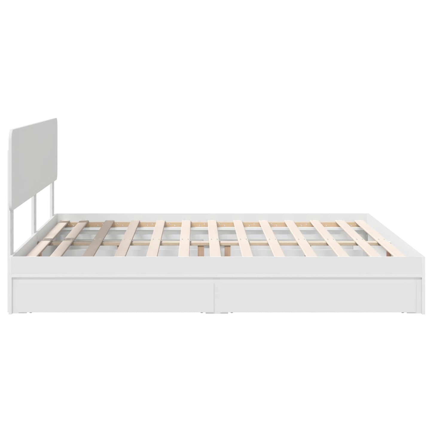 Storage Bed with Headboard White 180 x 200 cm Engineered Wood