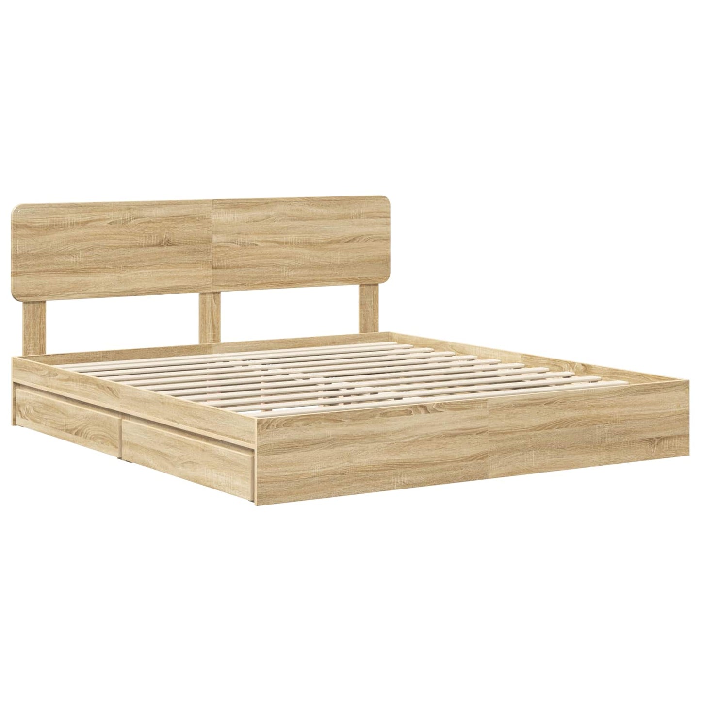 Storage Bed with Drawer Sonoma Oak 180 x 200 cm Engineered Wood