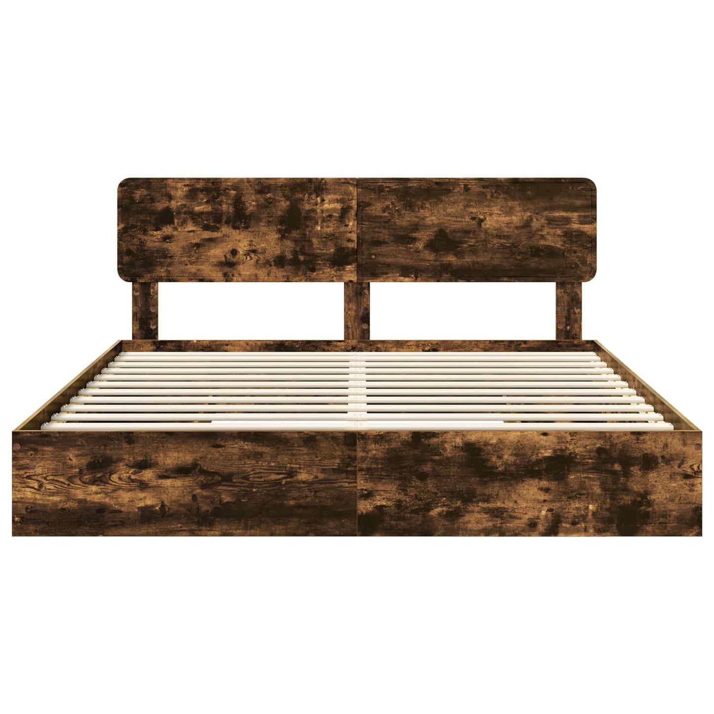 Storage Bed with Drawer Smoked Oak 180 x 200 cm Engineered Wood