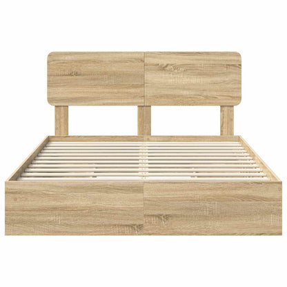 Storage Bed with Drawer Sonoma Oak 160 x 200 cm Engineered Wood
