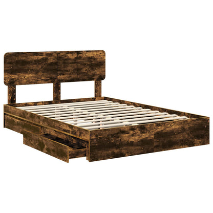 Bed Frame with Drawer with Headboard Engineered Wood