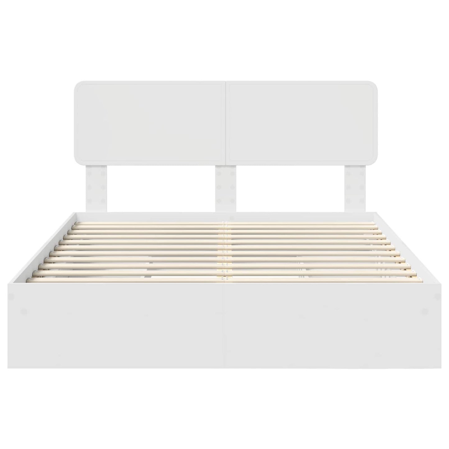 Storage Bed with Headboard White 140 x 200 cm Engineered Wood