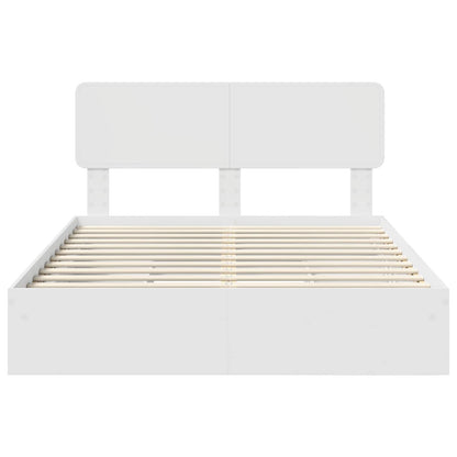 Storage Bed with Headboard White 140 x 200 cm Engineered Wood