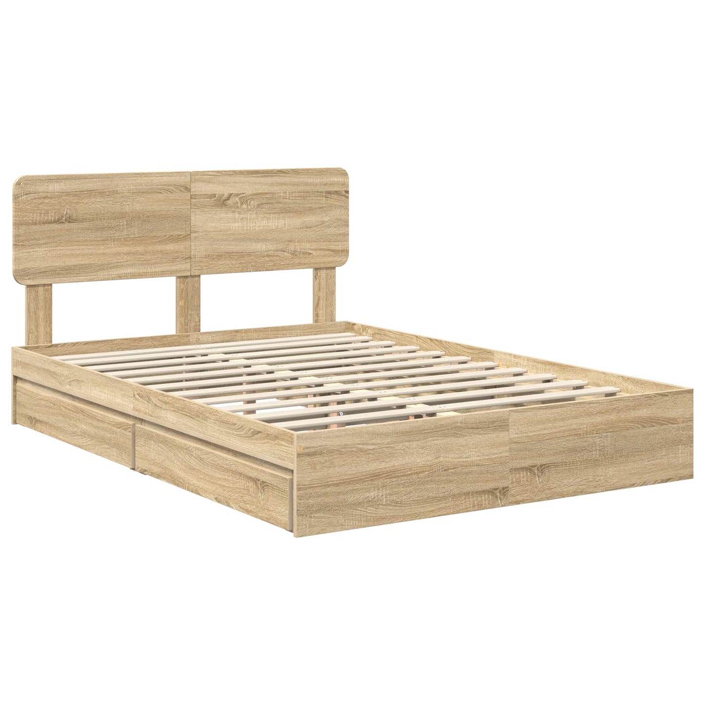 Storage Bed with Drawer Sonoma Oak 140 x 200 cm Engineered Wood