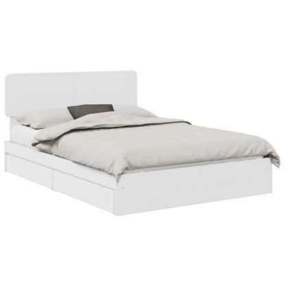 Storage Bed with Headboard White 140 x 190 cm Engineered Wood