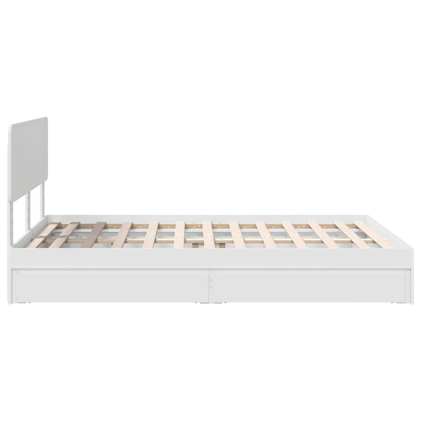 Storage Bed with Headboard White 140 x 190 cm Engineered Wood