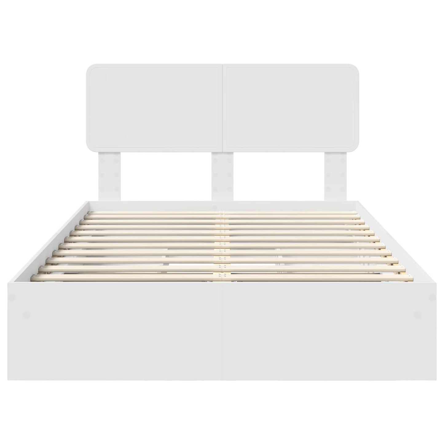 Storage Bed with Headboard White 135 x 190 cm Engineered Wood