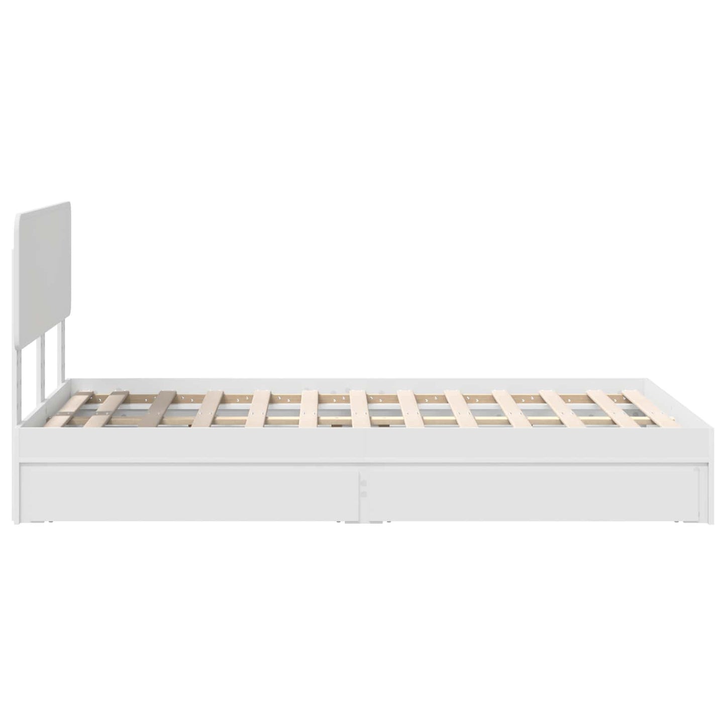 Storage Bed with Headboard White 135 x 190 cm Engineered Wood