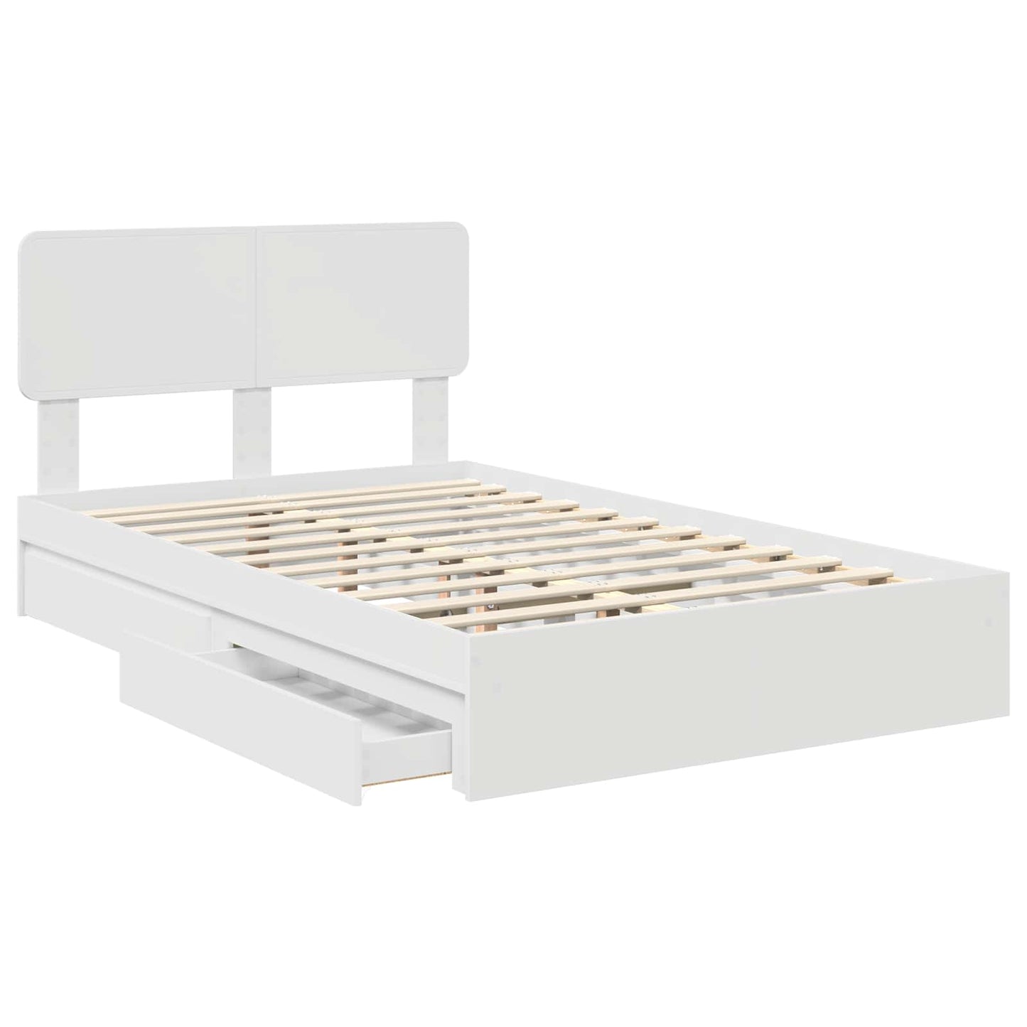 Storage Bed with Headboard White 120 x 200 cm Engineered Wood