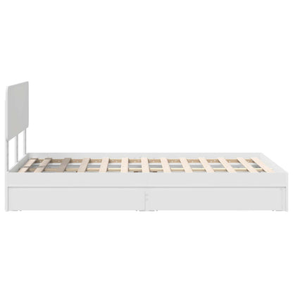 Storage Bed with Headboard White 120 x 200 cm Engineered Wood