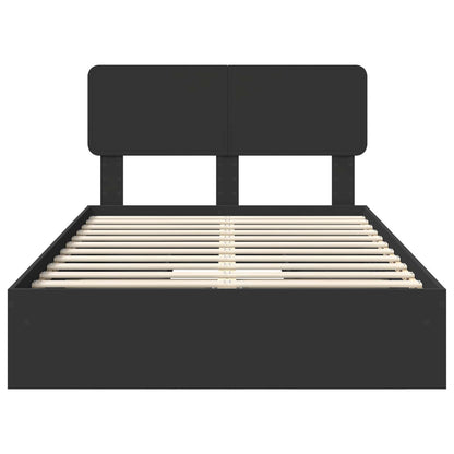Storage Bed with Headboard Black 120 x 200 cm Engineered Wood