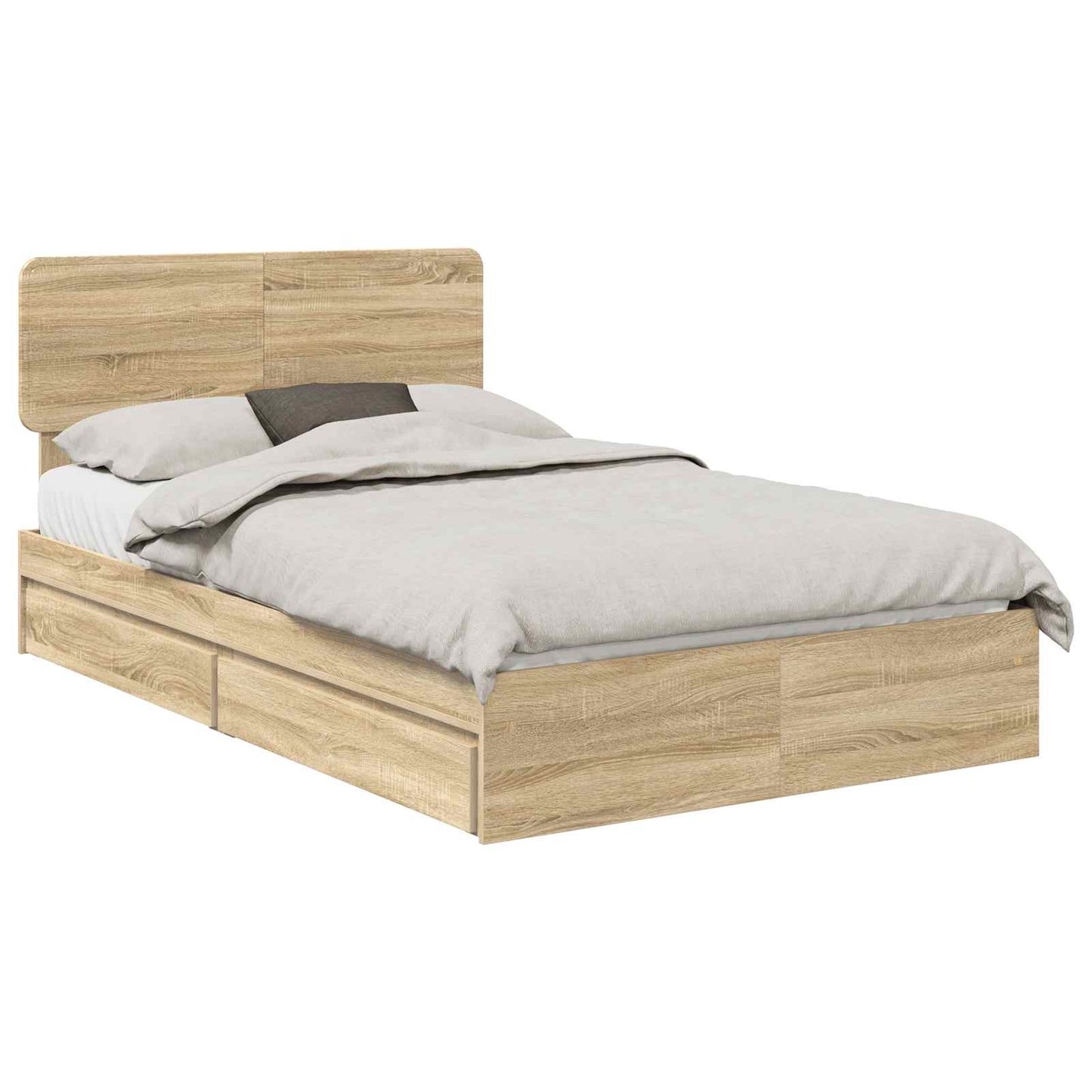 Storage Bed with Drawer Sonoma Oak 120 x 200 cm Engineered Wood