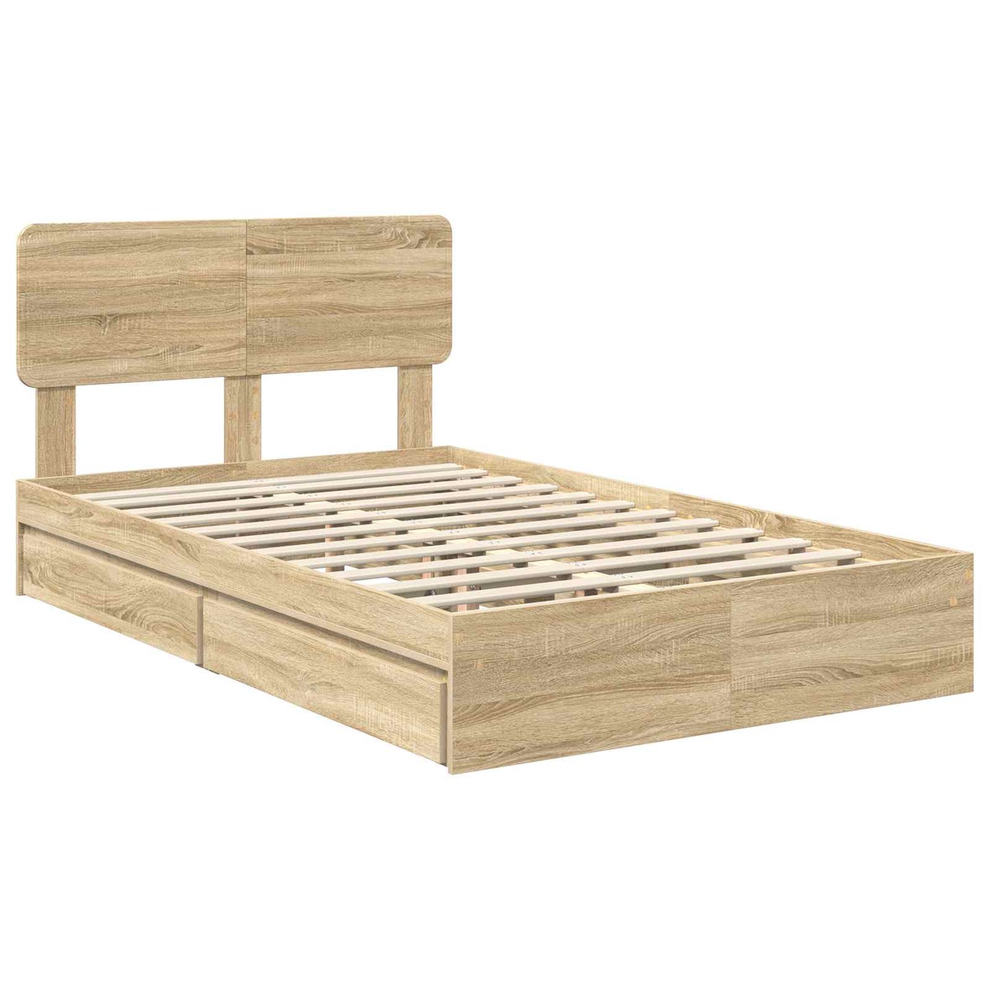 Storage Bed with Drawer Sonoma Oak 120 x 200 cm Engineered Wood