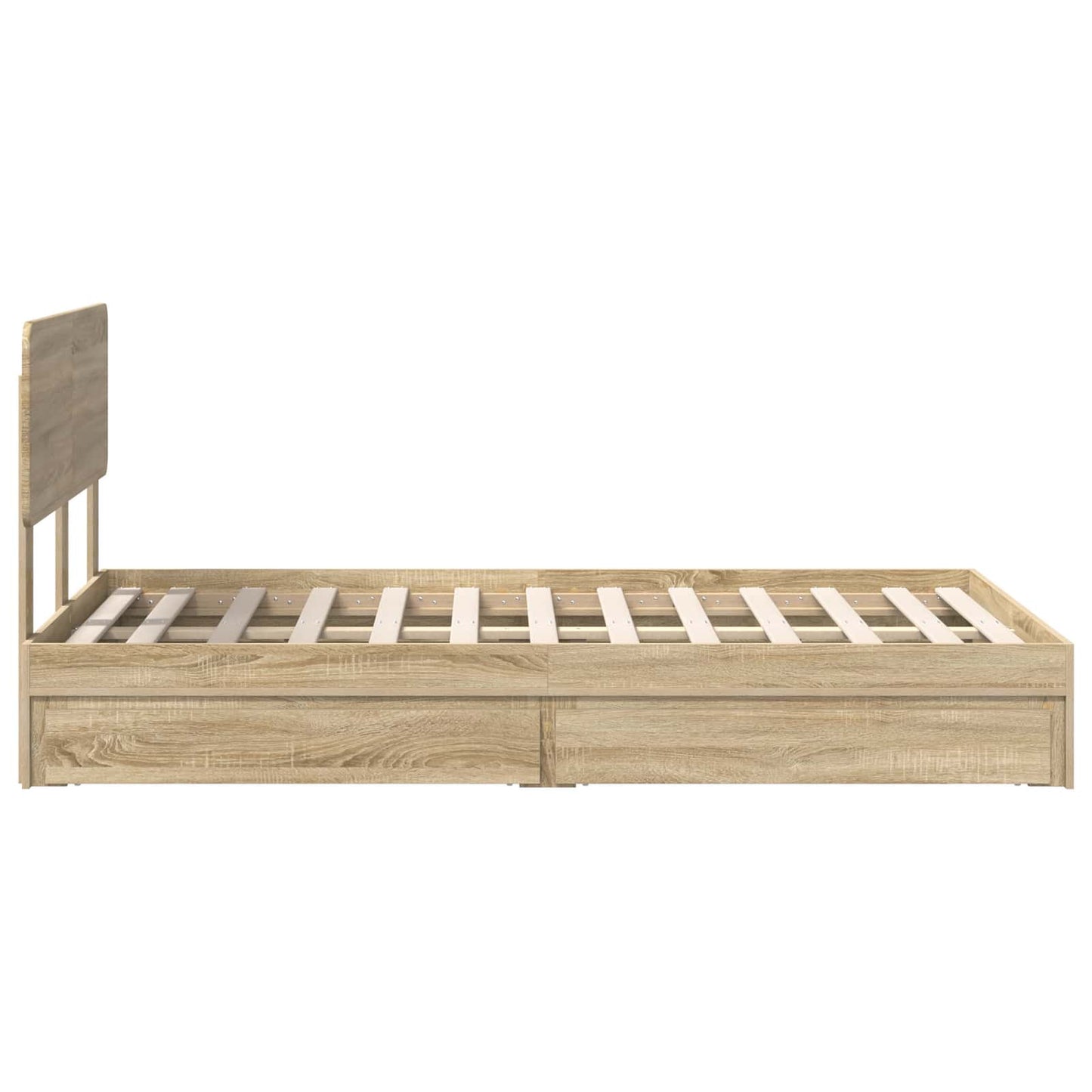 Storage Bed with Drawer Sonoma Oak 120 x 200 cm Engineered Wood