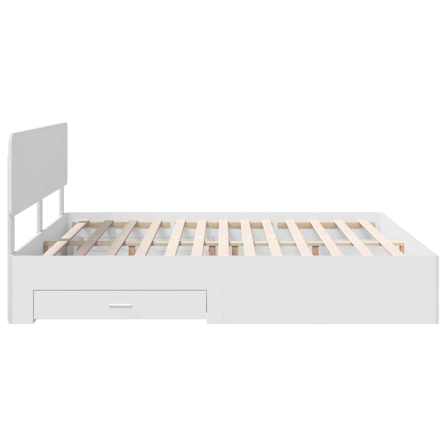 Bed Frame with Headboard White 200 x 200 cm Engineered Wood
